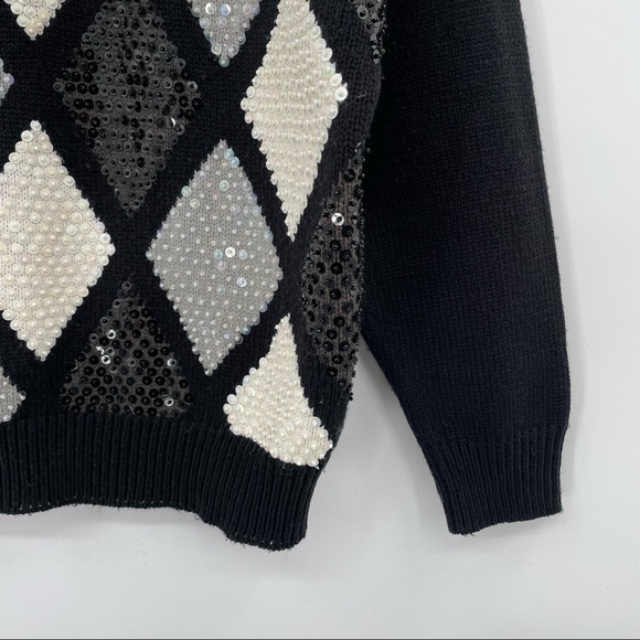 Alfred Dunner Vintage Diamond Sequin Sweater - Picture 5 of 12